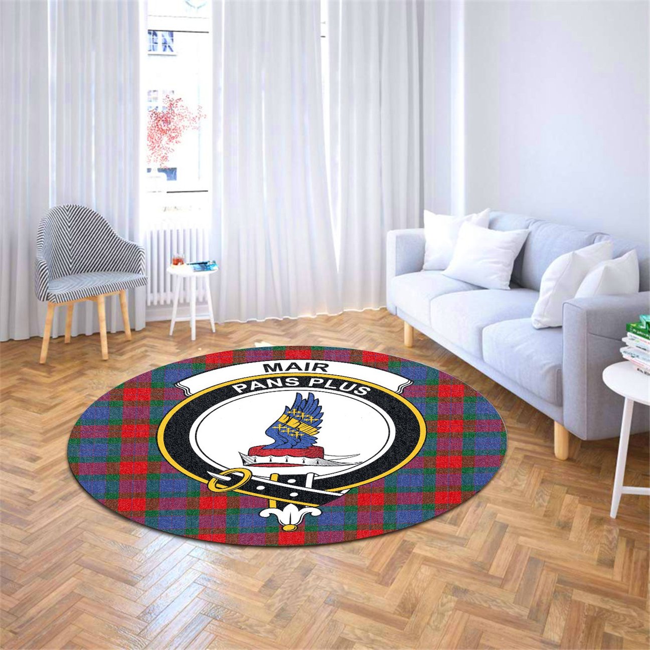 Mar Tartan Crest Round Rug