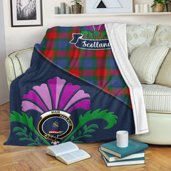 Mar Tartan Crest Premium Blanket - Thistle Style