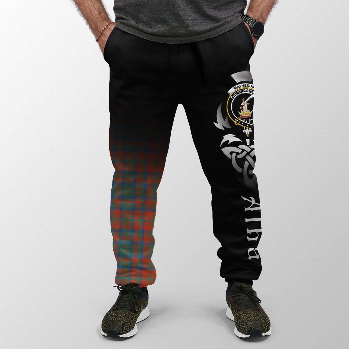 Matheson Ancient Tartan Crest Jogger Sweatpants - Alba Celtic Style