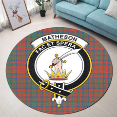 Matheson Ancient Tartan Crest Round Rug