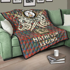 Matheson Ancient Tartan Crest Legend Gold Royal Premium Quilt