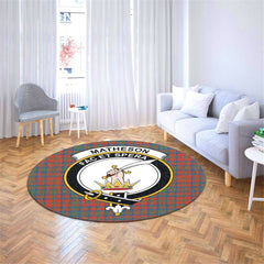 Matheson Ancient Tartan Crest Round Rug