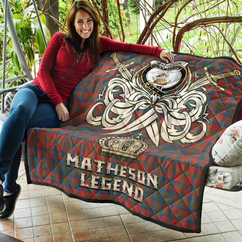 Matheson Ancient Tartan Crest Legend Gold Royal Premium Quilt