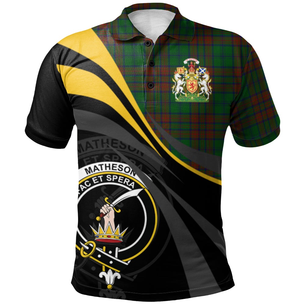 Matheson Hunting Highland Tartan Polo Shirt - Royal Coat Of Arms Style
