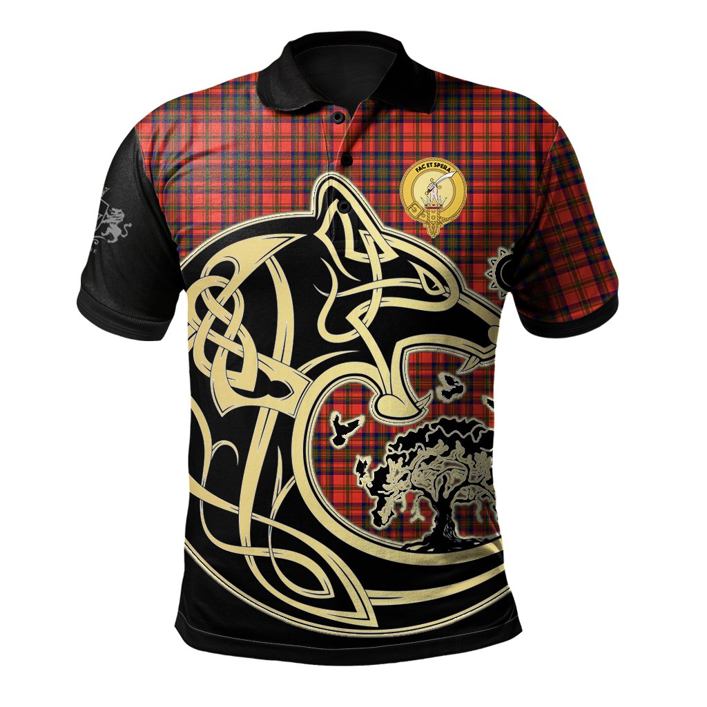 Matheson Modern Tartan Polo Shirt Viking Wolf