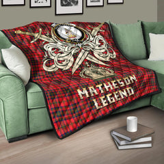 Matheson Modern Tartan Crest Legend Gold Royal Premium Quilt