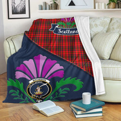 Matheson Tartan Crest Premium Blanket - Thistle Style