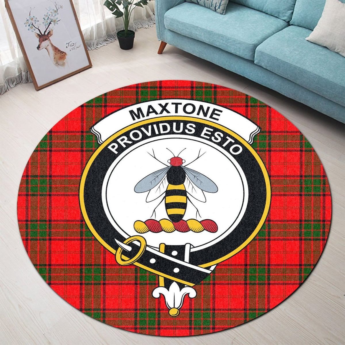Maxtone Tartan Crest Round Rug