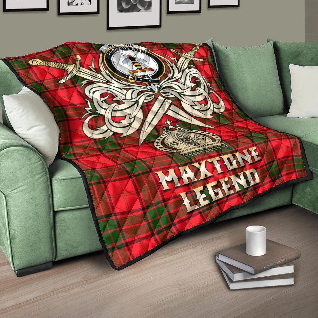 Maxtone Tartan Crest Legend Gold Royal Premium Quilt