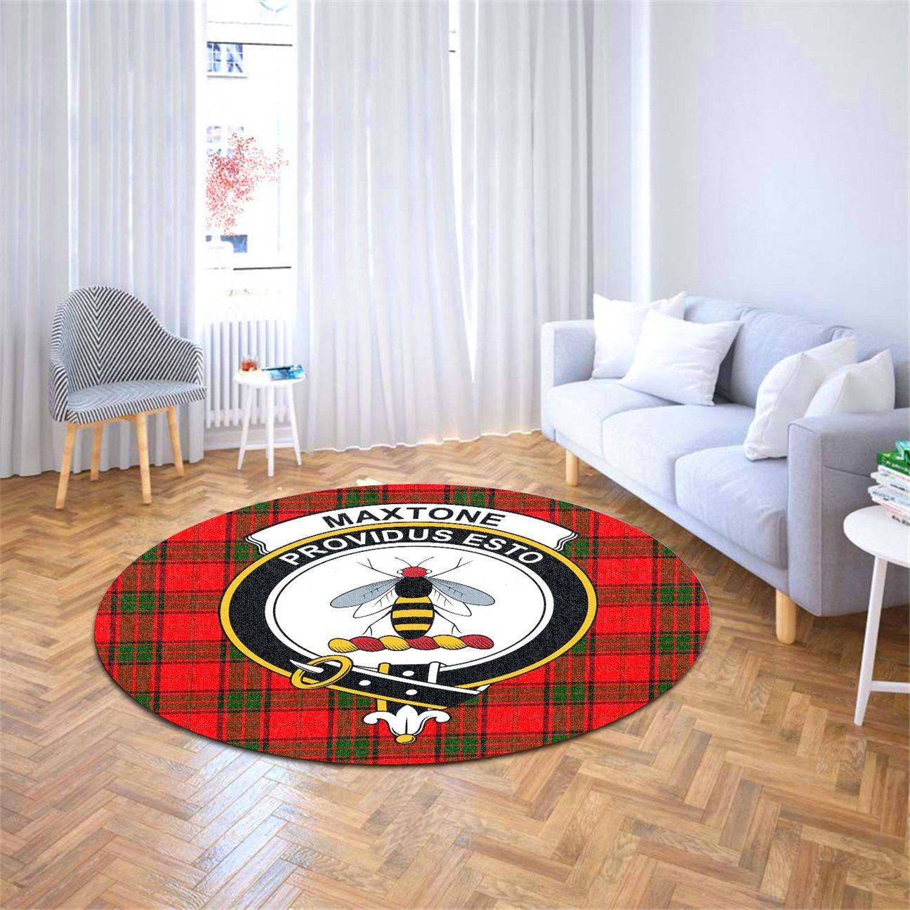 Maxtone Tartan Crest Round Rug