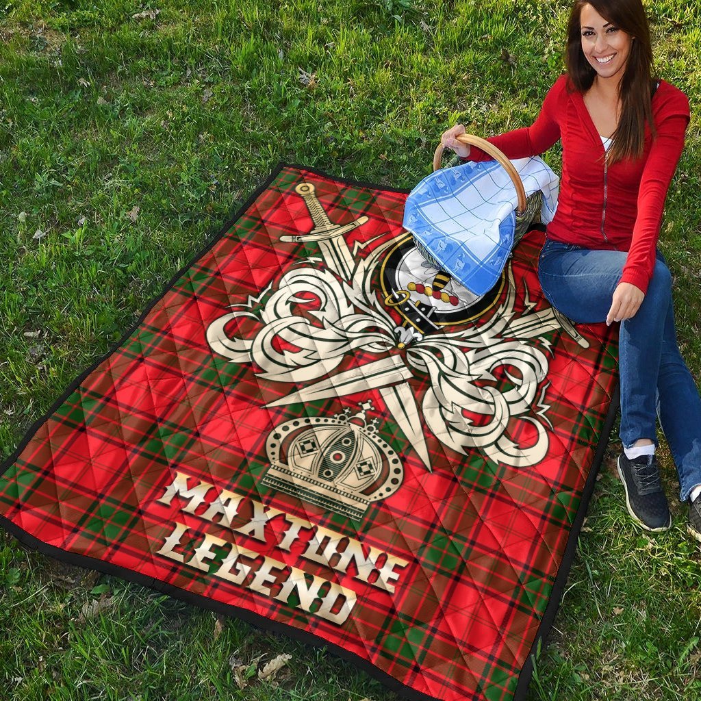 Maxtone Tartan Crest Legend Gold Royal Premium Quilt