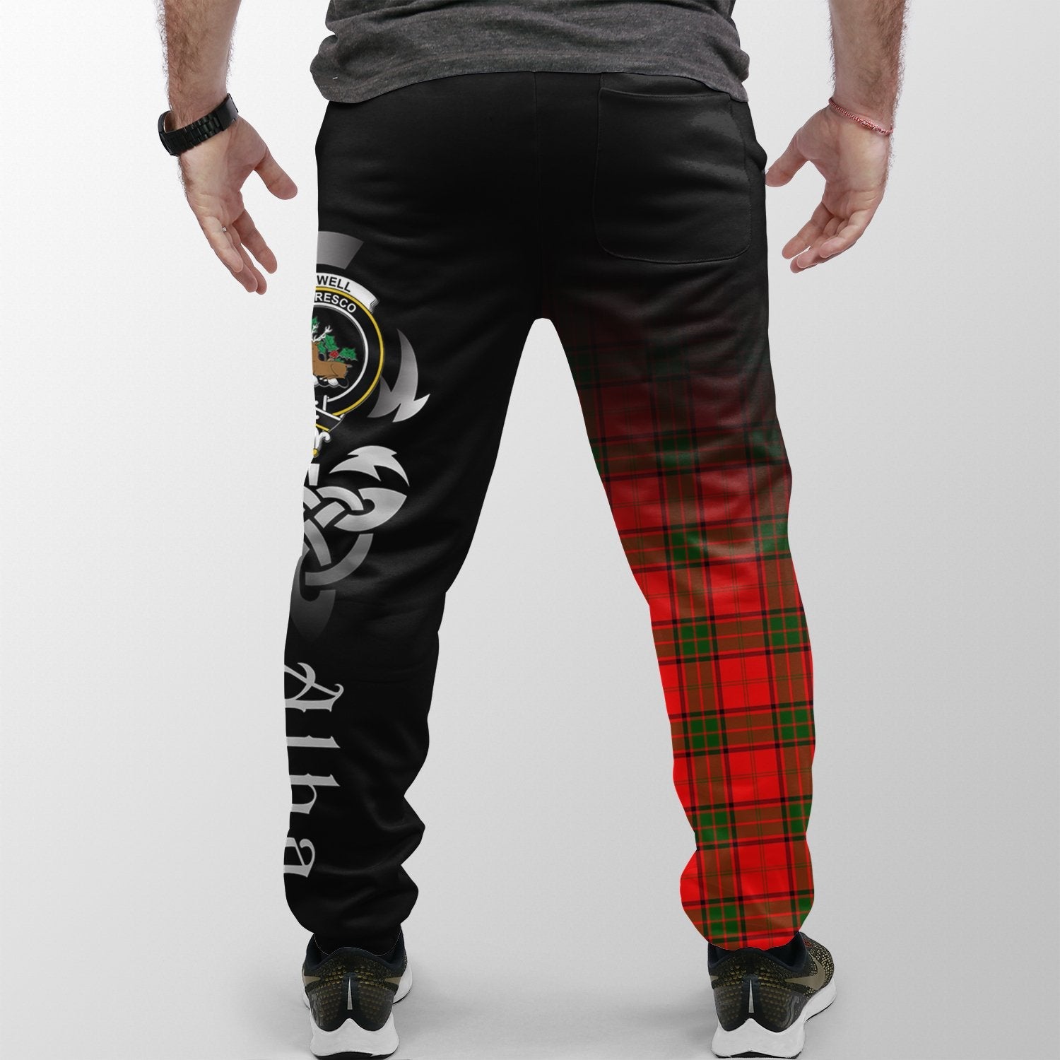 Maxwell Modern Tartan Crest Jogger Sweatpants - Alba Celtic Style