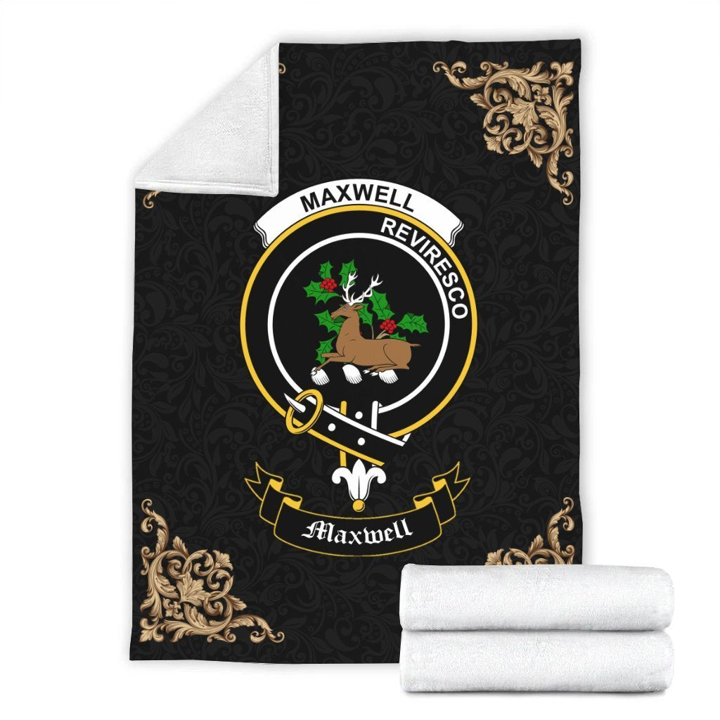 Maxwell Crest Tartan Premium Blanket Black