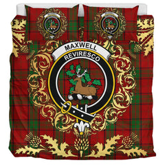 Maxwell Tartan Crest Bedding Set - Golden Thistle Style