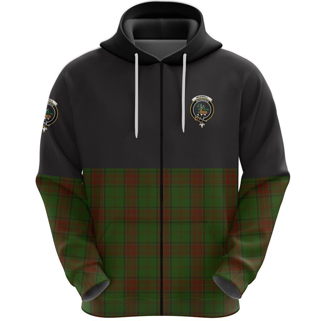Maxwell Hunting Clan Half Of Tartan Zipper Hoodie