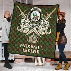 Maxwell Hunting Tartan Crest Legend Gold Royal Premium Quilt