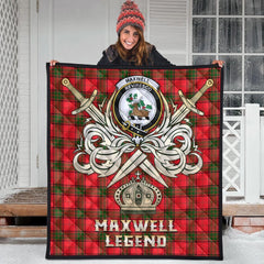 Maxwell Modern Tartan Crest Legend Gold Royal Premium Quilt