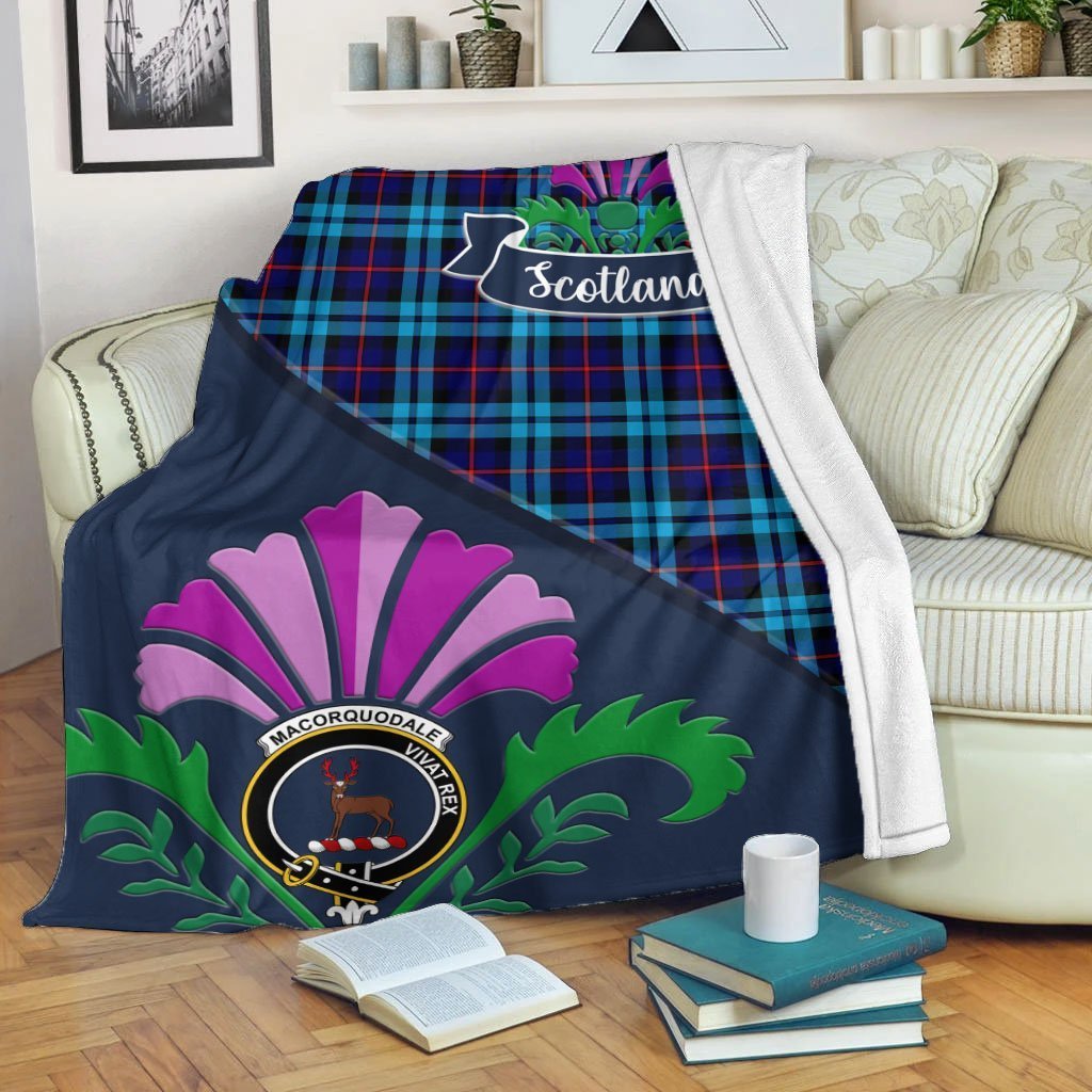 McCorquodale Tartan Crest Premium Blanket - Thistle Style