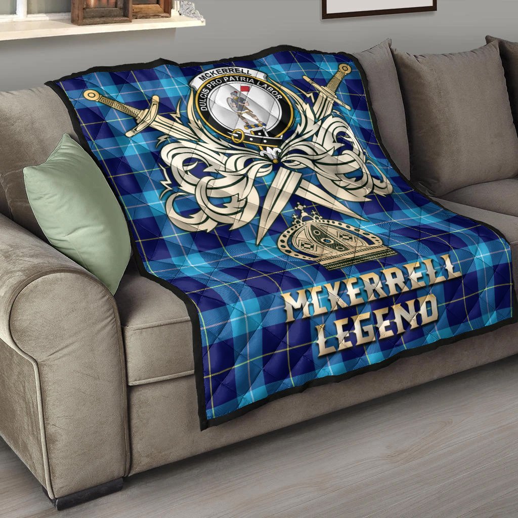 McKerrell Tartan Crest Legend Gold Royal Premium Quilt