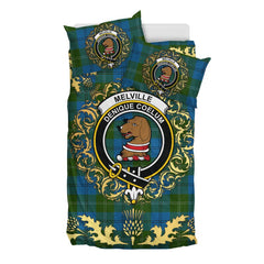 Melville 02 Tartan Crest Bedding Set - Golden Thistle Style