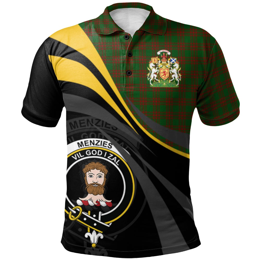 Menzies Tartan Polo Shirt - Royal Coat Of Arms Style
