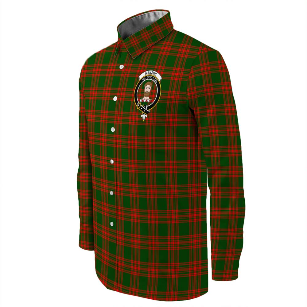 Menzies Green Modern Tartan Long Sleeve Button Shirt