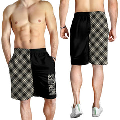 Menzies Black _ White Ancient Tartan Crest Men's Short - Cross Style