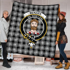 Menzies Black And White Modern Tartan Quilt