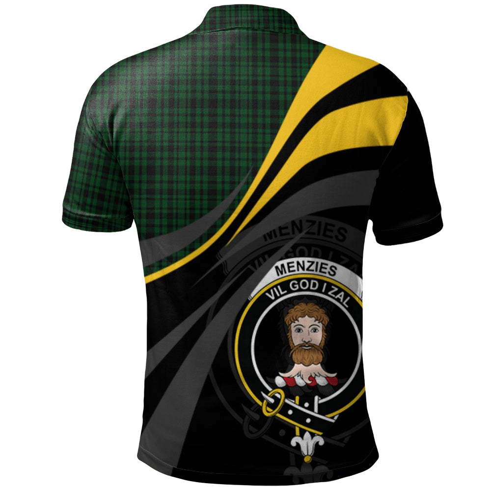 Menzies Green Tartan Polo Shirt - Royal Coat Of Arms Style