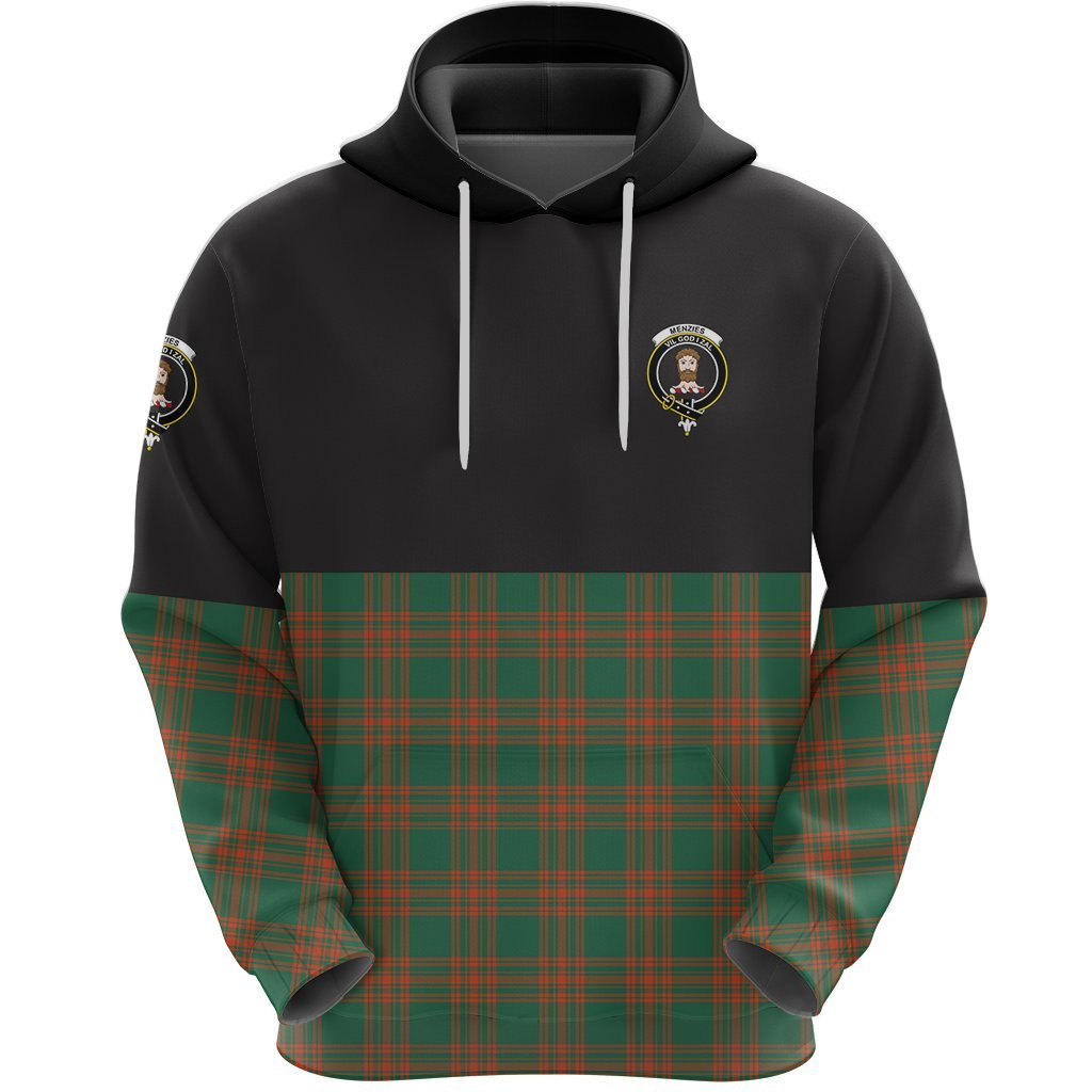 Menzies Green Ancient Clan Half Of Tartan Hoodie