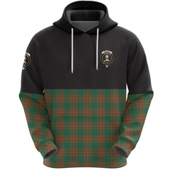 Menzies Green Ancient Clan Half Of Tartan Hoodie