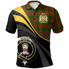 Menzies Green Modern Tartan Polo Shirt - Royal Coat Of Arms Style