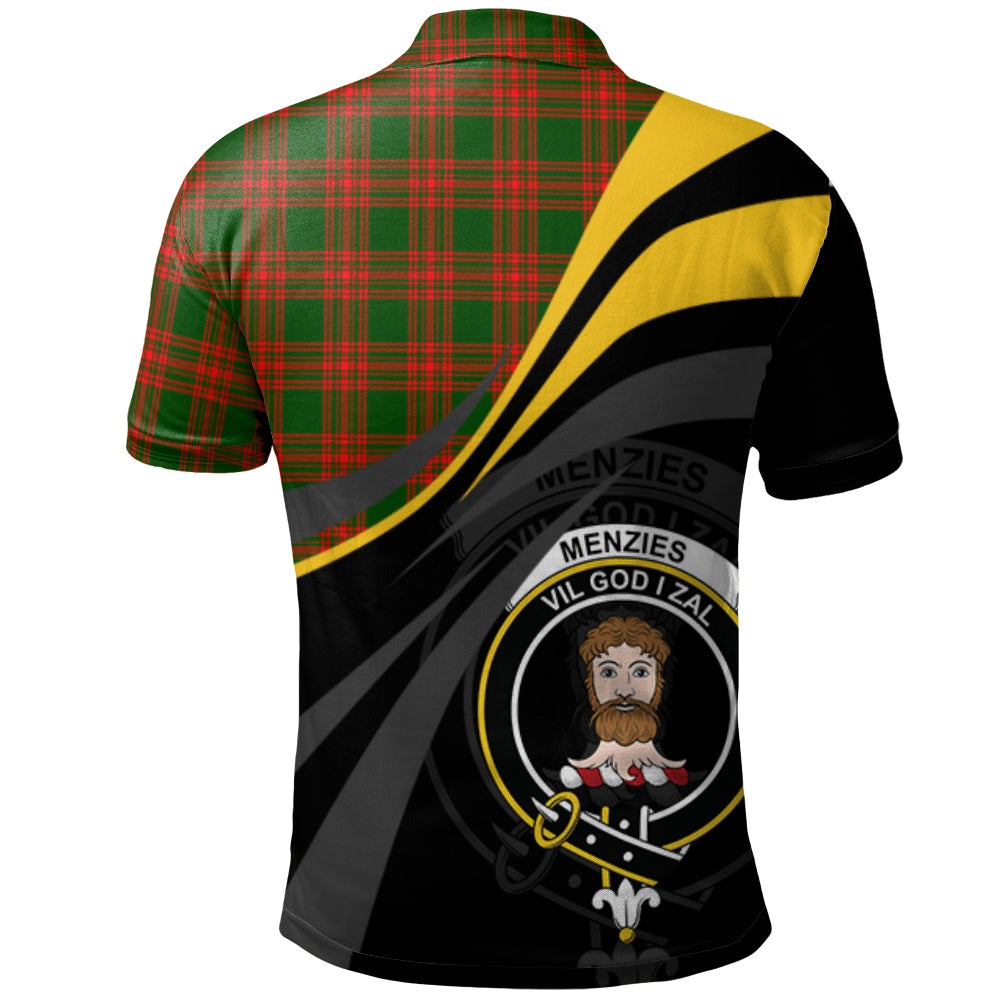 Menzies Green Modern Tartan Polo Shirt - Royal Coat Of Arms Style