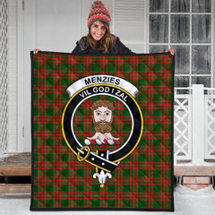 Menzies Green Modern Tartan Quilt