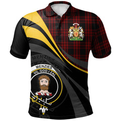 Menzies Hunting Tartan Polo Shirt - Royal Coat Of Arms Style
