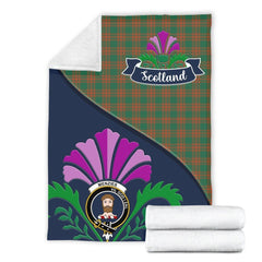 Menzies Tartan Crest Premium Blanket - Thistle Style