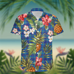 Mercer Tartan Hawaiian Shirt Hibiscus, Coconut, Parrot, Pineapple - Tropical Garden Shirt