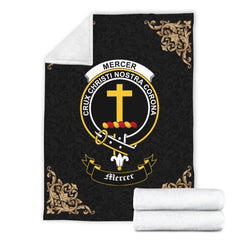 Mercer Crest Tartan Premium Blanket Black