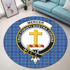Mercer Modern Tartan Crest Round Rug