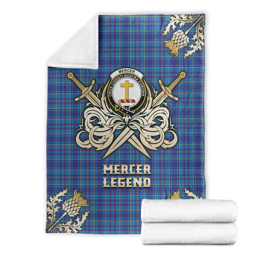 Mercer Modern Tartan Gold Courage Symbol Blanket