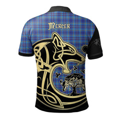 Mercer Modern Tartan Polo Shirt Viking Wolf