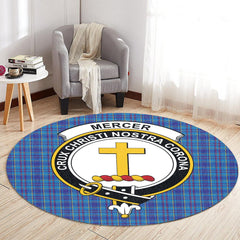 Mercer Modern Tartan Crest Round Rug