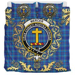 Mercer Modern Tartan Crest Bedding Set - Golden Thistle Style