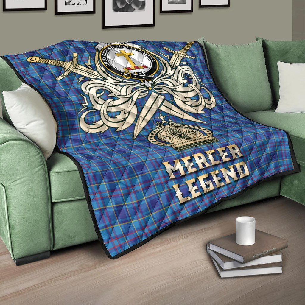Mercer Modern Tartan Crest Legend Gold Royal Premium Quilt