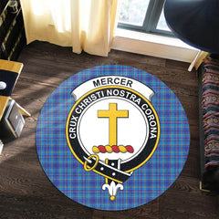 Mercer Modern Tartan Crest Round Rug