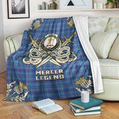 Mercer Modern Tartan Gold Courage Symbol Blanket
