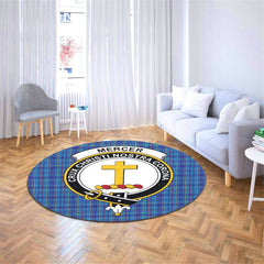 Mercer Modern Tartan Crest Round Rug