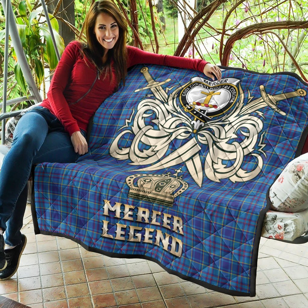 Mercer Modern Tartan Crest Legend Gold Royal Premium Quilt
