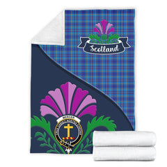 Mercer Tartan Crest Premium Blanket - Thistle Style