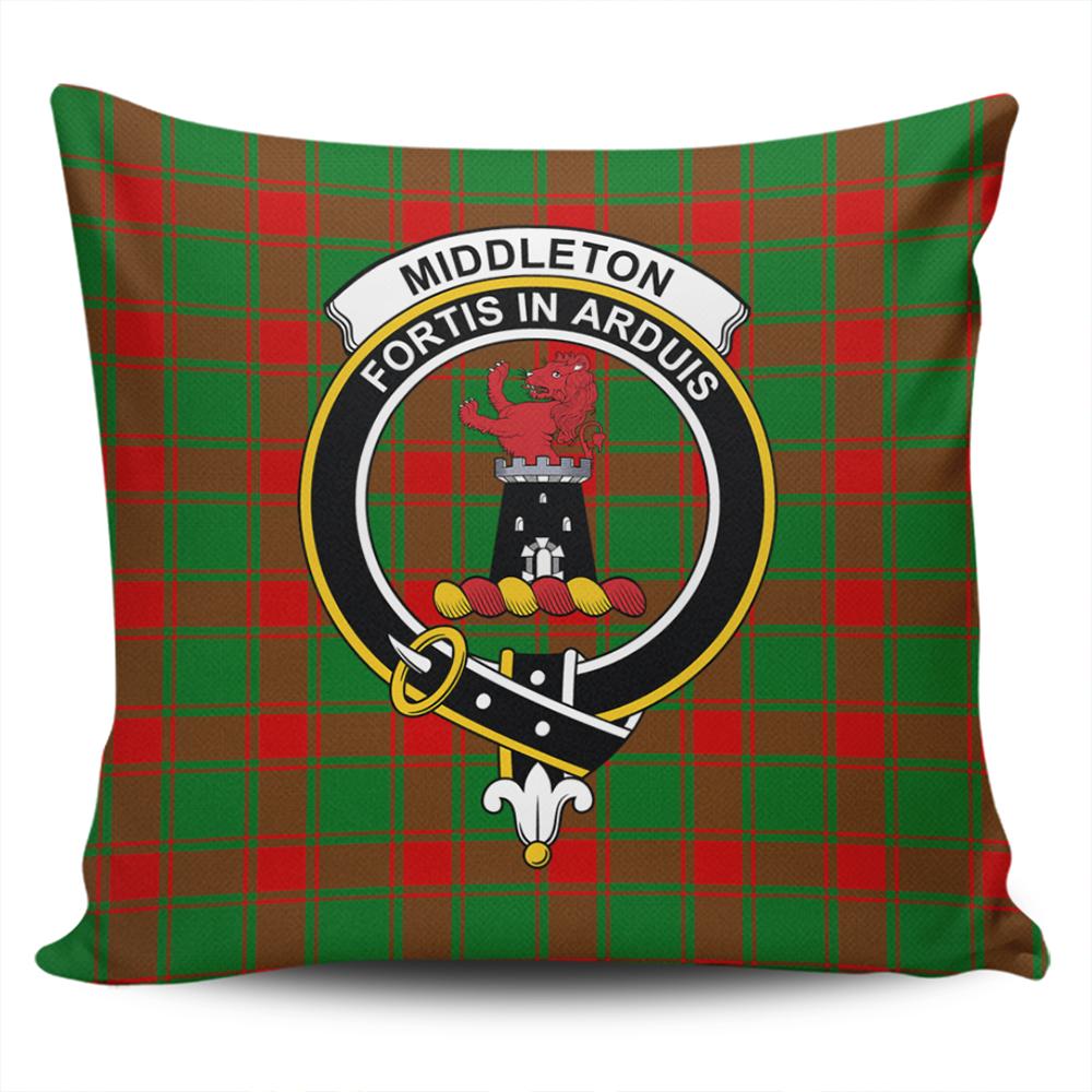 Scottish Middleton Modern Tartan Crest Pillow Cover - Tartan Cushion Cover